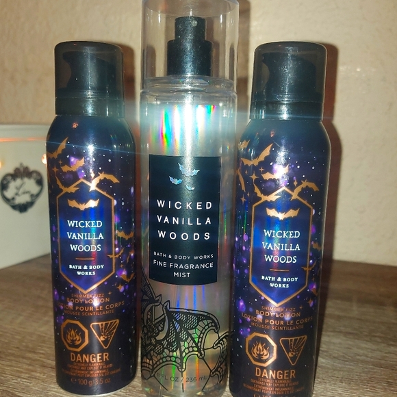 Bath & Body Works Other - Wicked Vanilla Woods Spray & Shimmer Fizz Lotions